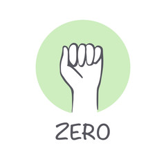 Obraz premium Vector ticks fingers count drawing Zero