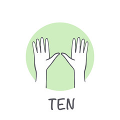 Vector ticks fingers count drawing Ten