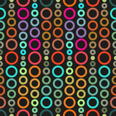 Blended Circles Seamless Pattern. Multiolor round ordered shapes repeating background