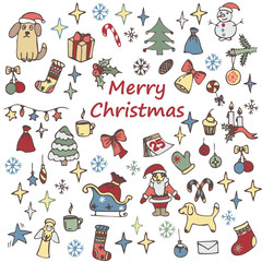 Set of Christmas elements for design. Doodle Elements