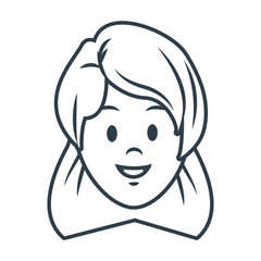 Young woman cartoon icon vector illustration graphic design