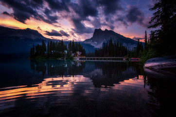 Moody Sunrise at Emerald Lake, Yoho