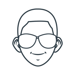 Young man with sunglasses cartoon icon vector illustration graphic design