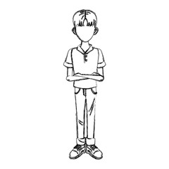 Young man cartoon icon vector illustration graphic design