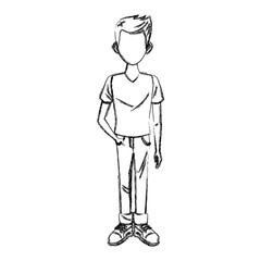 Young man cartoon icon vector illustration graphic design