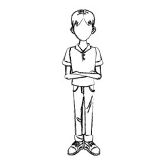 Young man cartoon icon vector illustration graphic design