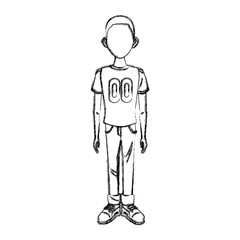 Young man cartoon icon vector illustration graphic design