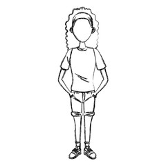 Young woman cartoon icon vector illustration graphic design