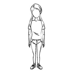 Young woman cartoon icon vector illustration graphic design