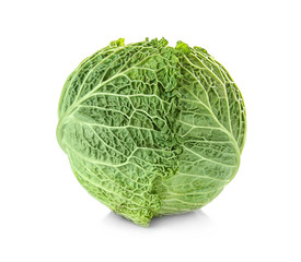 Green cabbage on white background