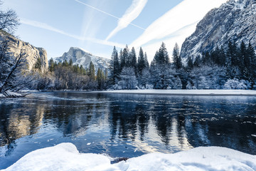Winter Reflections in the Merced River, Yosemite