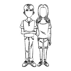 Young couple cartoon icon vector illustration graphic design