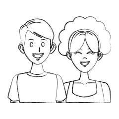 Young couple cartoon icon vector illustration graphic design