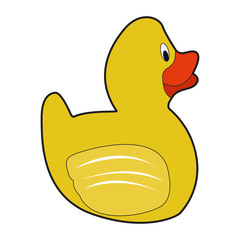 Isolated rubber duck on a white background, Vector illustration