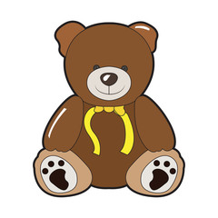 Isolated teddy bear on a white background, Vector illustration