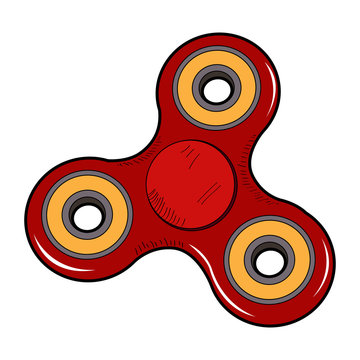 Isolated Fidget Spinner Toy On A White Background, Vector Illustration