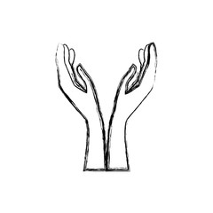 Hands with palm open icon vector illustration graphic design