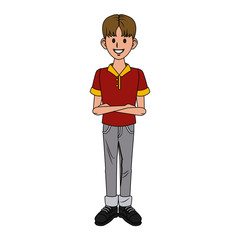 Young man cartoon icon vector illustration graphic design