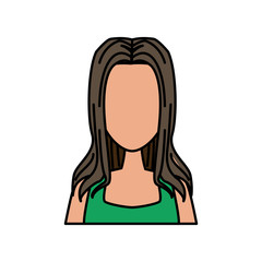 Young woman cartoon icon vector illustration graphic design