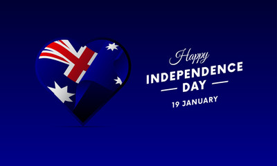Banner or poster of Australia independence day celebration. Waving flag. Vector illustration.