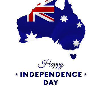 Australia Independence day. Australia map. Vector illustration.