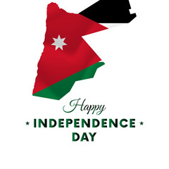 Jordan Independence day. Jordan map. Vector illustration.