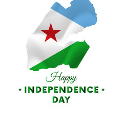 Djibouti Independence day. Djibouti map. Vector illustration.