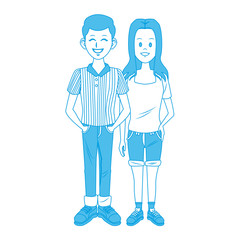 Young couple cartoon icon vector illustration graphic design