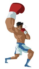 african boxer performing an uppercut punch - obrazy, fototapety, plakaty