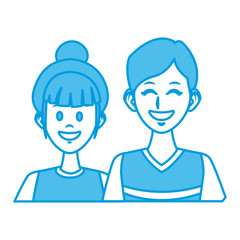 Young couple cartoon icon vector illustration graphic design