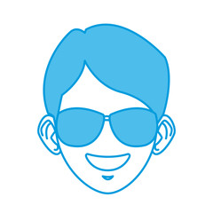 Young man with sunglasses cartoon icon vector illustration graphic design