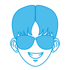 Young man with sunglasses cartoon icon vector illustration graphic design