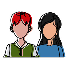 Young couple cartoon icon vector illustration graphic design