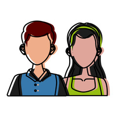Young couple cartoon icon vector illustration graphic design