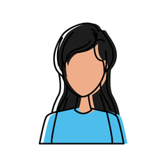 Young woman cartoon icon vector illustration graphic design