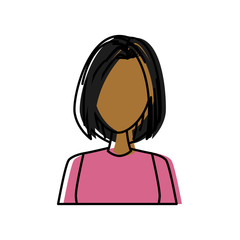 Young woman cartoon icon vector illustration graphic design