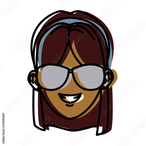 Young Woman With Sunglasses Cartoon Icon Vector Illustration Graphic Design Stock Image And 