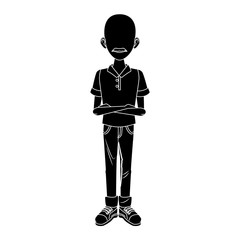 Young man cartoon icon vector illustration graphic design