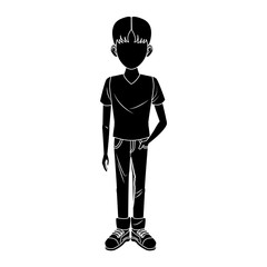 Young man cartoon icon vector illustration graphic design