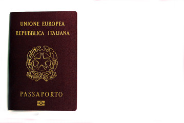 Modern italian passport front cover