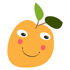 Isolated happy orange on a white background, Vector illustration