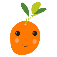 Isolated happy orange on a white background, Vector illustration