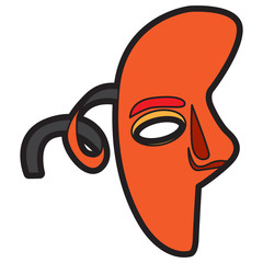 Isolated carnival mask on a white background, Vector illustration