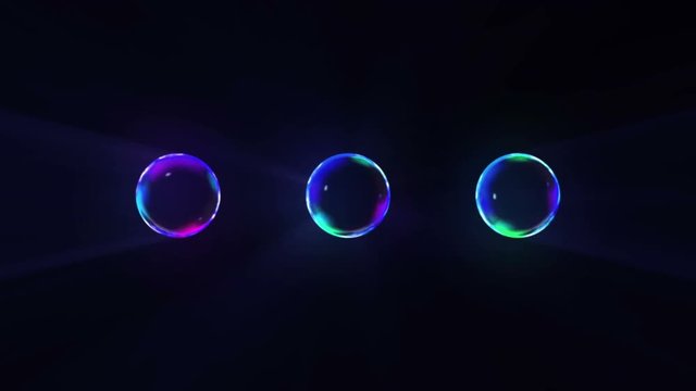 虹色のシャボン玉 泡 ループ 黒