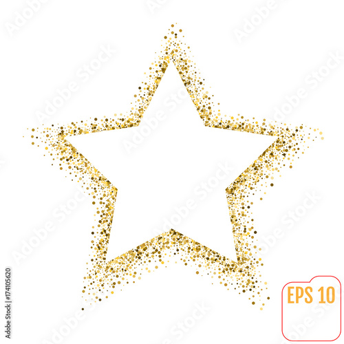 Golden Star Vector Banner On White Background Gold Glitter Golden Star Vector Banner On White Background Gold Glitter Template For Card Vip Exclusive Certificate Gift Luxury Privilege
