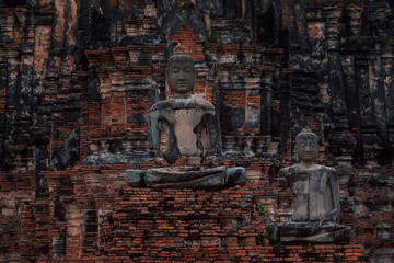 Fototapeta na wymiar old buddha statue in ayutthaya world heritage site of unesco