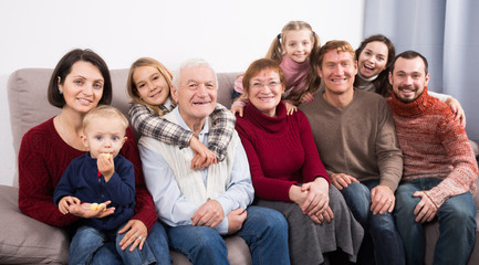 Ordinary family making numerous photos