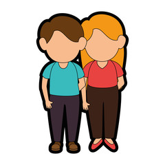 couple of woman and man icon