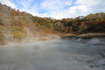 北海道　登別の紅葉