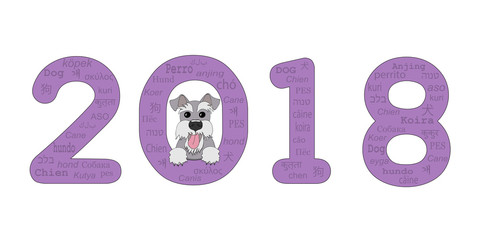 year 2018 with schnauzer
